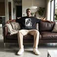Camiseta Oversized Stay Positive Masculina Preto