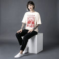 Camiseta Oversized Vivemos no Capitalismo Feminina Off-White