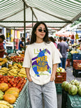 Camiseta Oversized Viver é melhor que sonhar Feminina Off-White