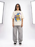 Camiseta Oversized Viver é melhor que sonhar Feminina Off-White