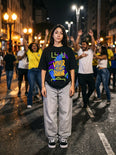 Camiseta Oversized Viver é melhor que sonhar Feminina Preto