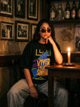 Camiseta Oversized Viver é melhor que sonhar Feminina Preto
