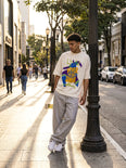 Camiseta Oversized Viver é melhor que sonhar Masculina Off-White