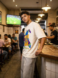 Camiseta Oversized Viver é melhor que sonhar Masculina Off-White