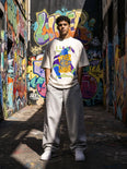 Camiseta Oversized Viver é melhor que sonhar Masculina Off-White