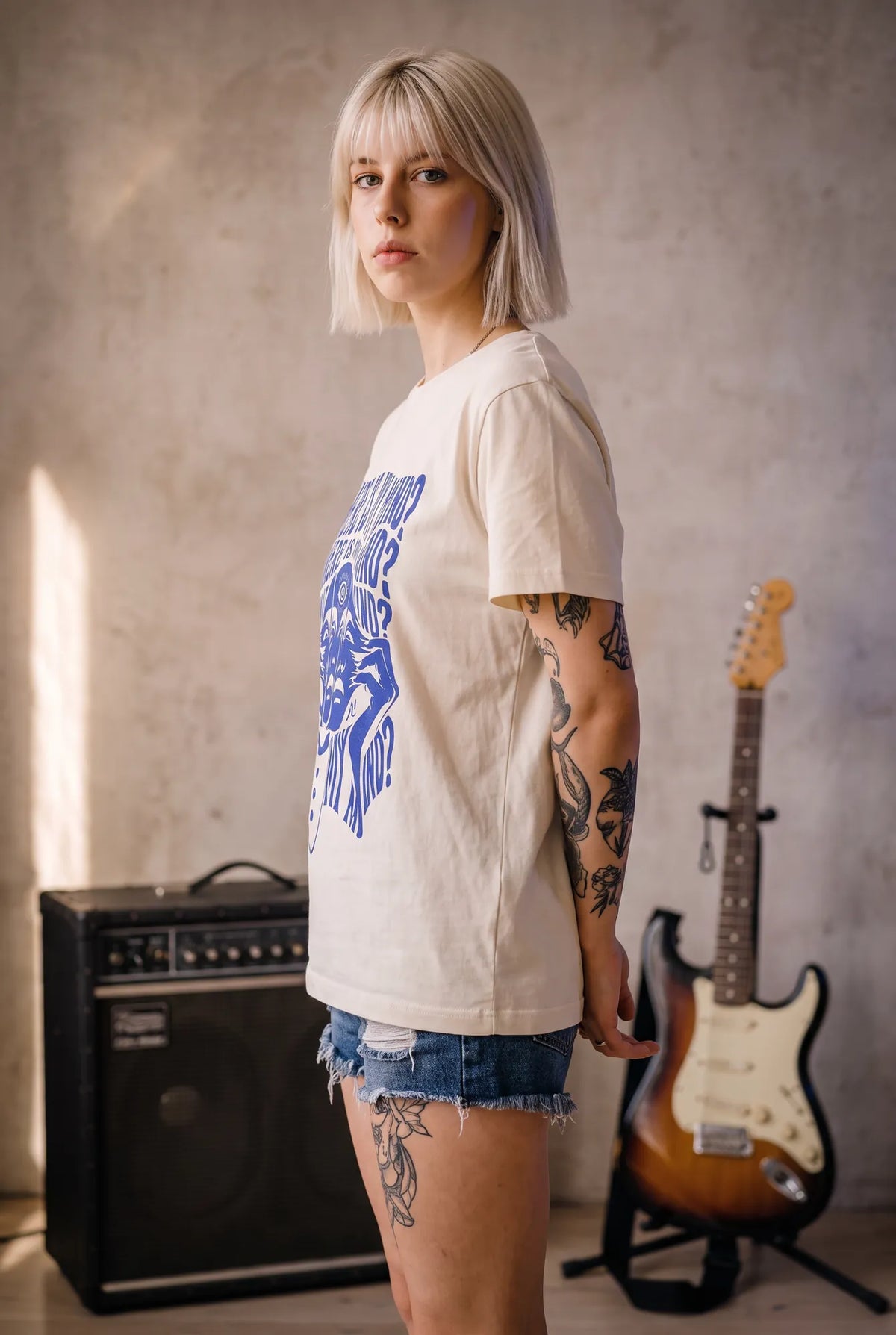 Camiseta Oversized Where Is My Mind Feminina Off-White
