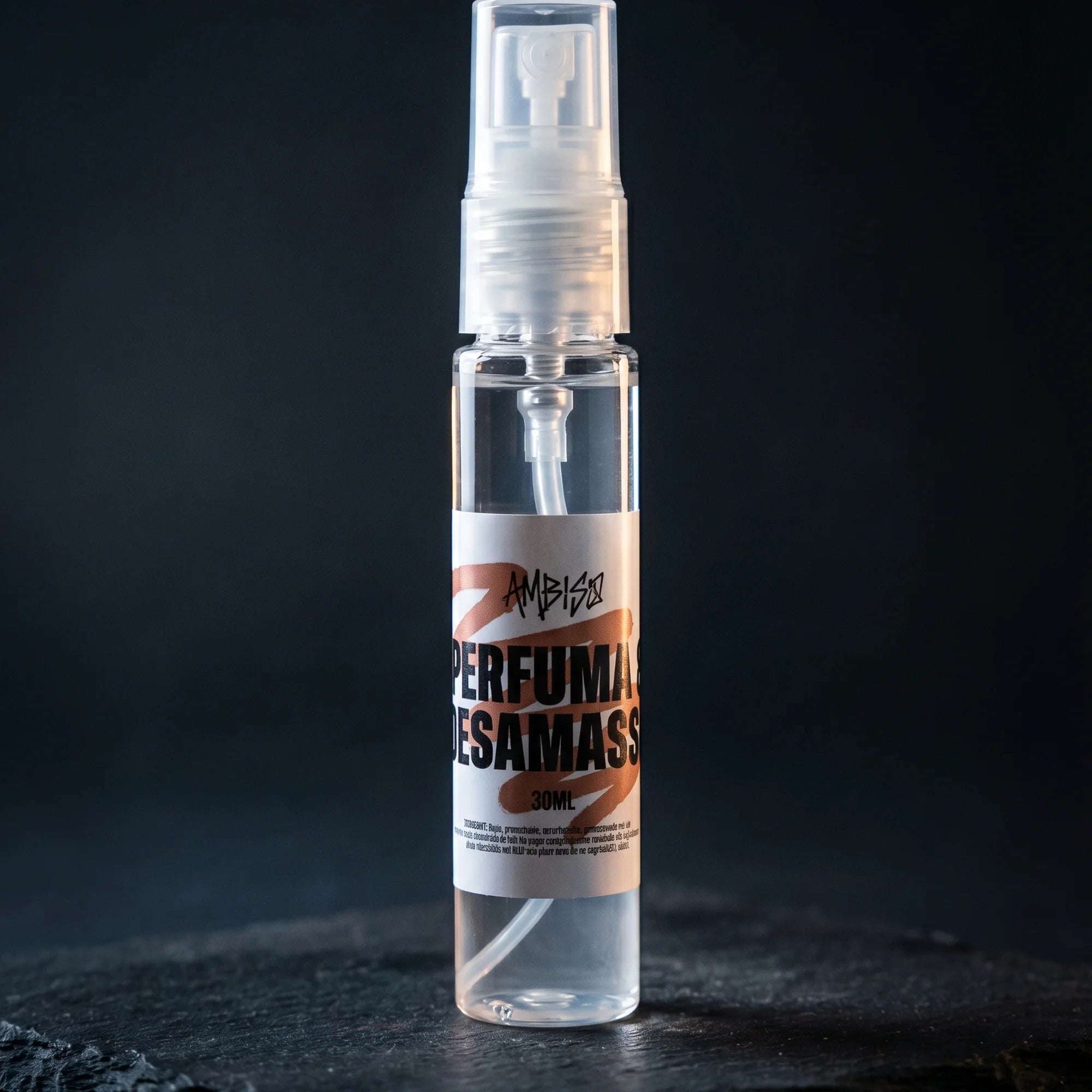 perfuma desamassa spray fundo preto